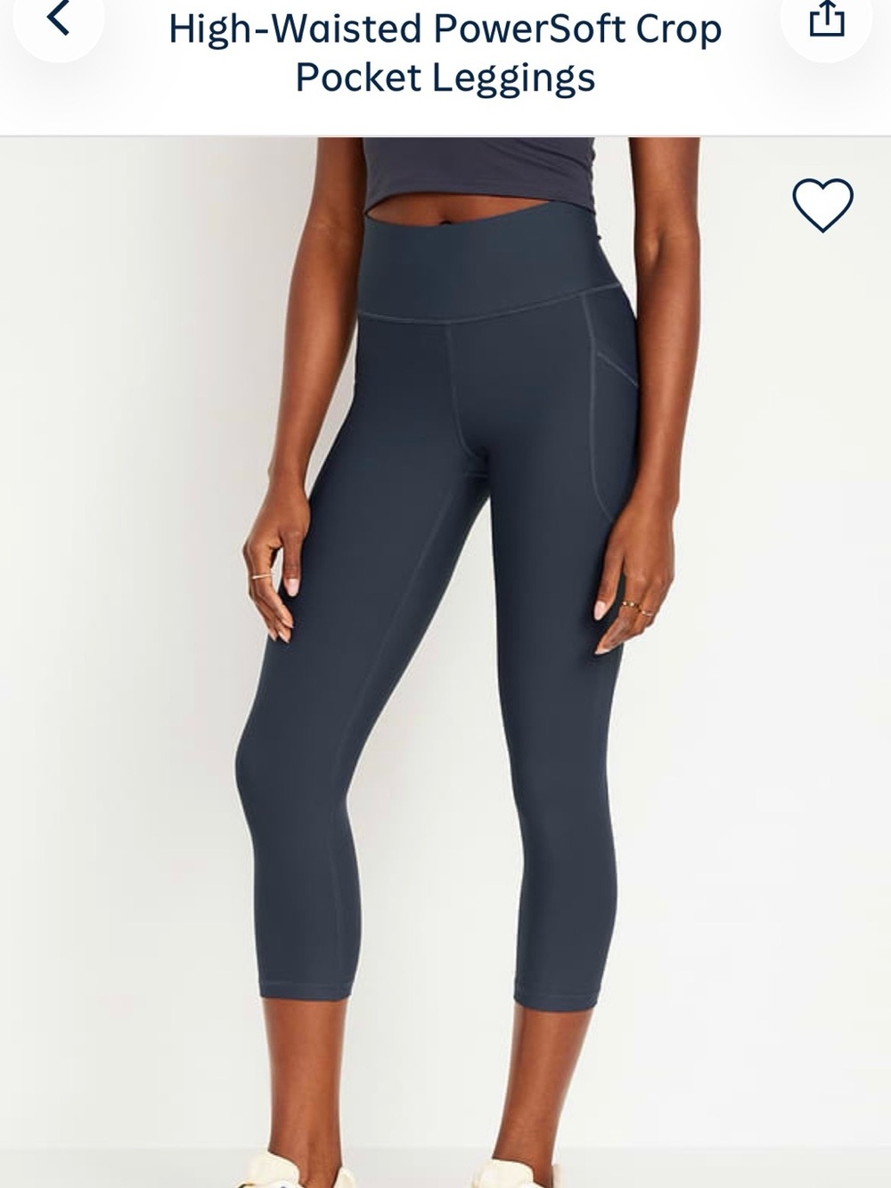 Old Navy High-Waisted Crop Leggings in Dusk Navy
